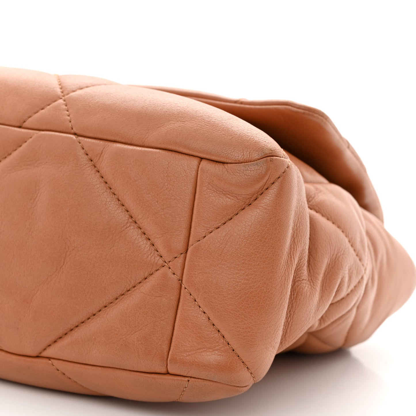 Lambskin Quilted Large Chanel 19 Flap Brown