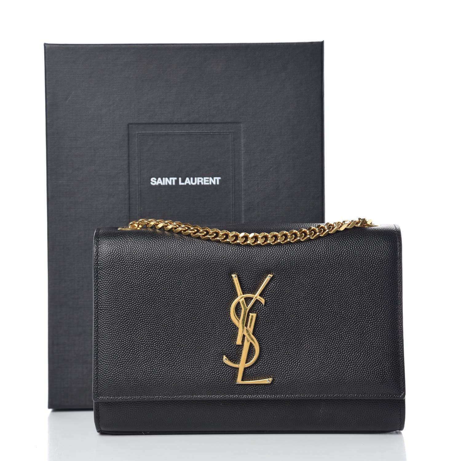 Saint Laurent Grain De Poudre Small Monogram Kate Satchel Black 16 of 16