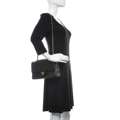 Chanel Lambskin Quilted Medium Double Flap Bag Black 2 of 12