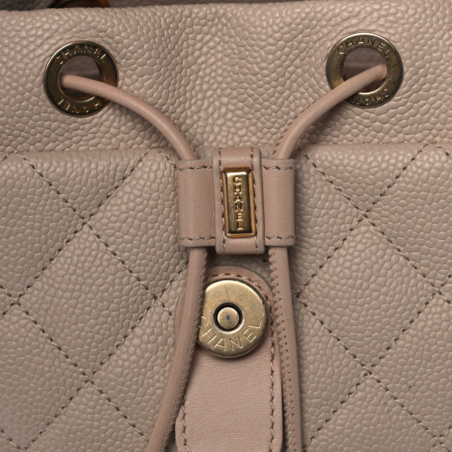 Caviar Quilted Filigree Backpack Beige