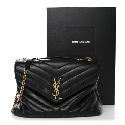 Saint Laurent Calfskin Y Quilted Monogram Medium Loulou Chain Satchel Black 16 of 16
