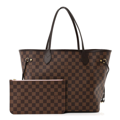 Louis Vuitton Damier Ebene Neo Neverfull MM Rose Ballerine 1 of 12