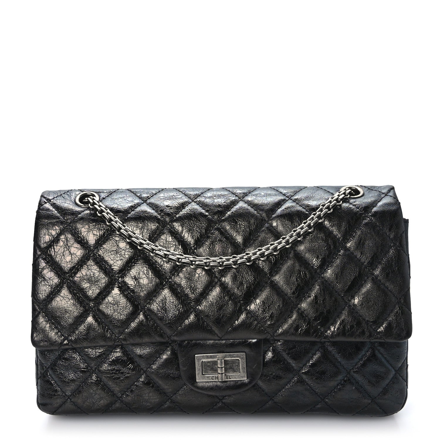Chanel Metallic Aged Calfskin 2.55 Reissue 227 Flap Black 1 of 9
