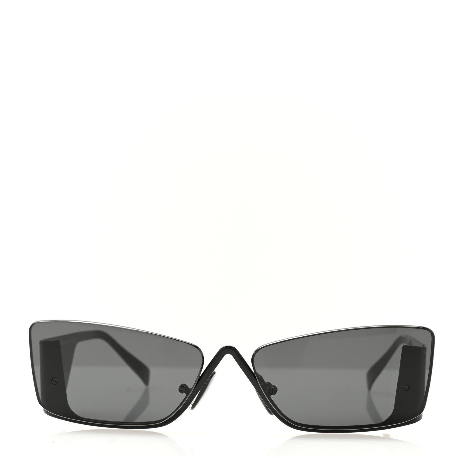 Prada Metal Symbole Triangle Logo Sunglasses SPR 59Z Black Ardesia 2 of 8