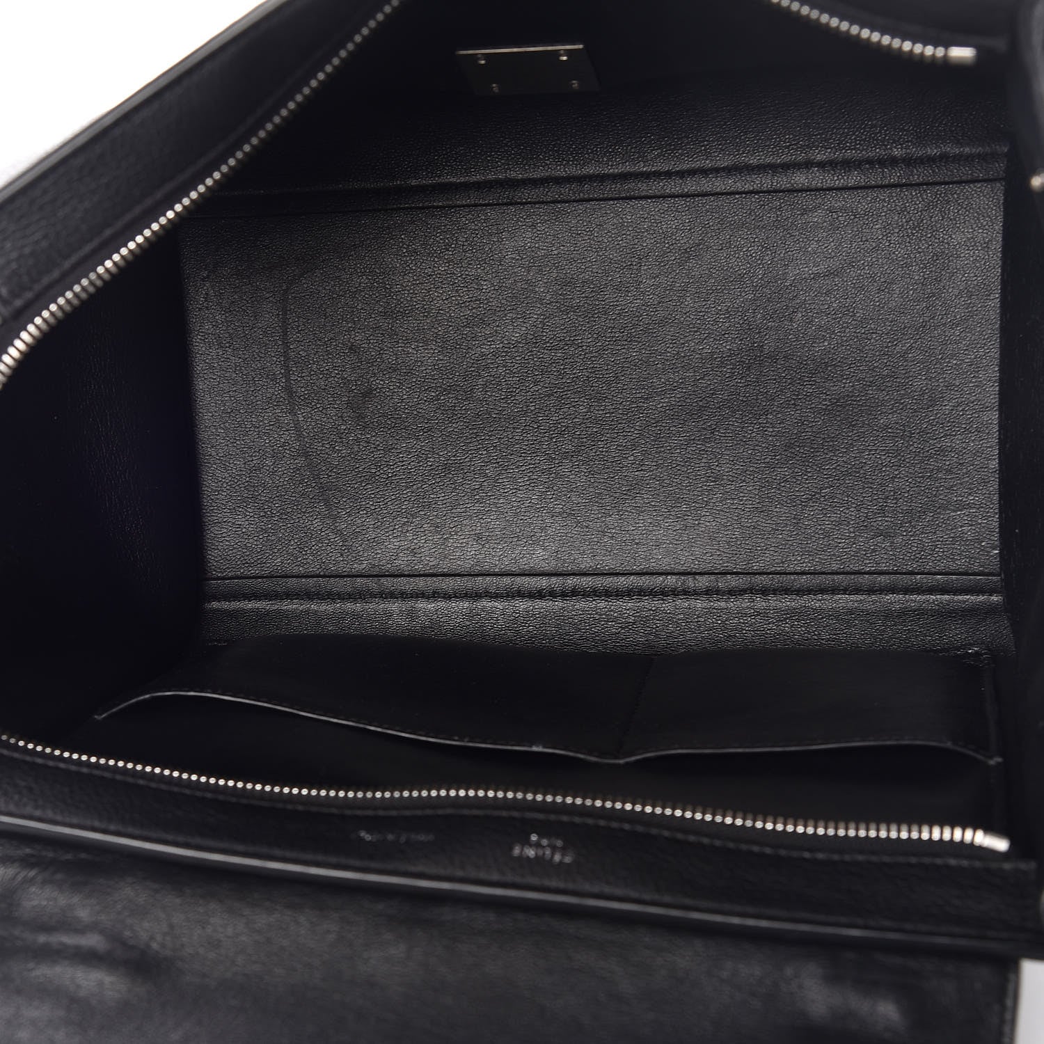 Celine Drummed Calfskin Suede Small Trapeze Black 6 of 11