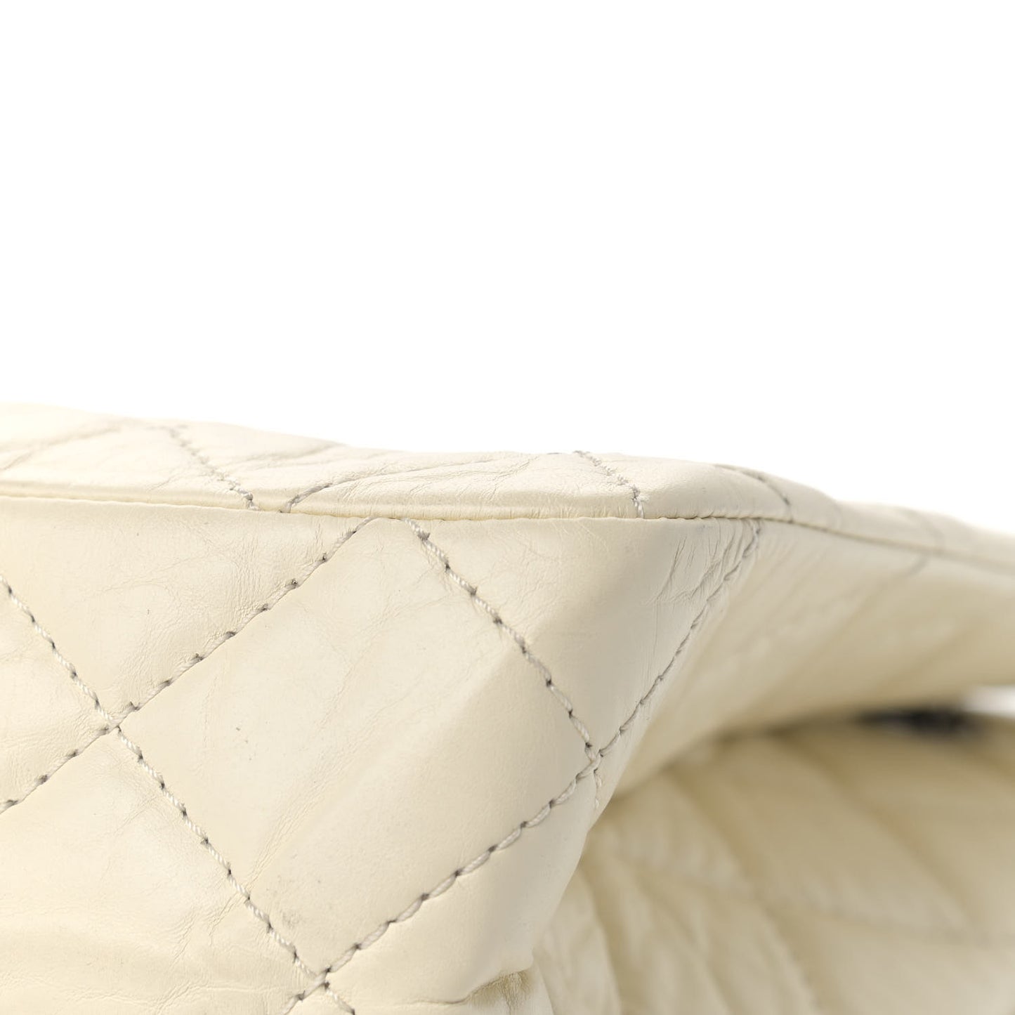 Aged Calfskin Quilted Reissue 2.55 Tote Ivory