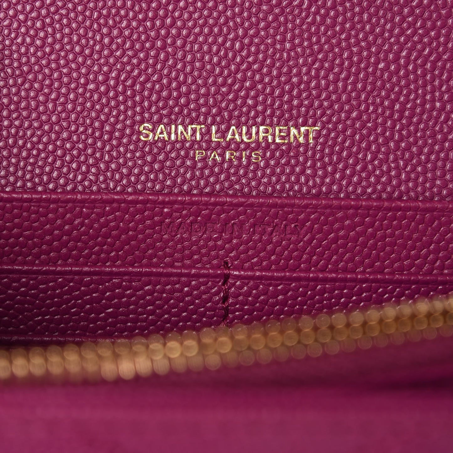 Grain De Poudre Matelasse Chevron Monogram Chain Wallet Dark Grape