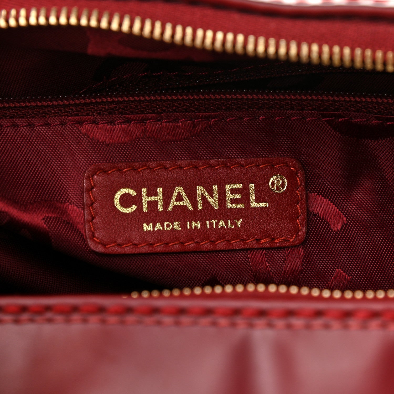 Chanel Calfskin Stitch Surpique Bowler Red 6 of 12