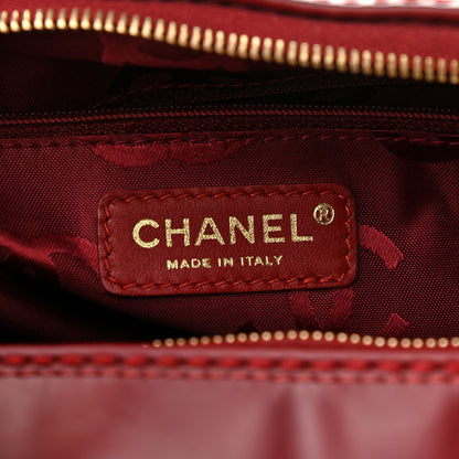Chanel Calfskin Stitch Surpique Bowler Red 6 of 12