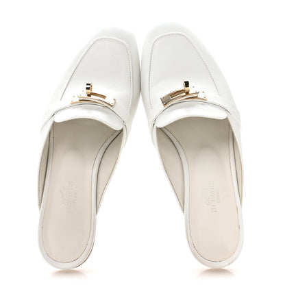 Hermes Calfskin Oz Mules 36 White 2 of 9
