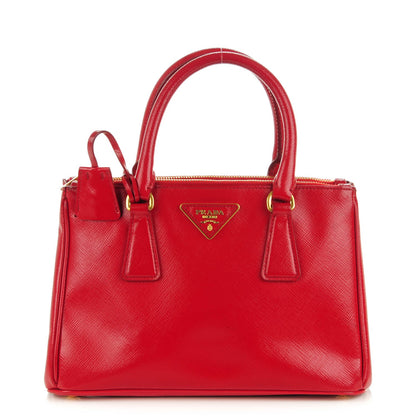 Prada Saffiano Vernice Mini Galleria Double Zip Tote Rosso 1 of 15