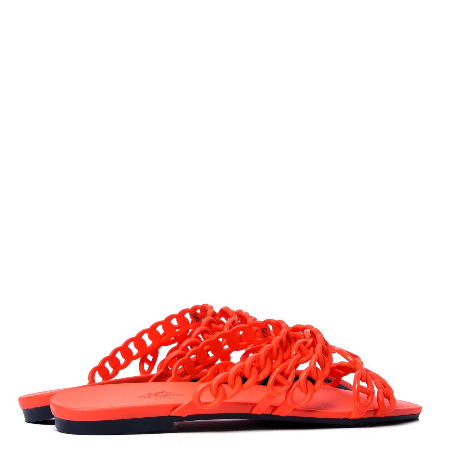 Hermes Rubber Chaine d'Ancre Nude Sandals 40 Pavot 3 of 5