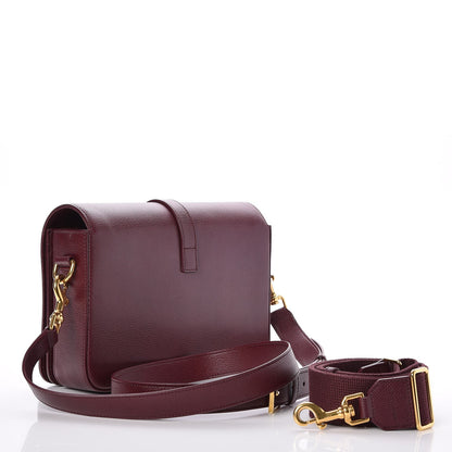 Saint Laurent Textured Calfskin Medium Classic Monogram Universite Bag Dark Red 4 of 7