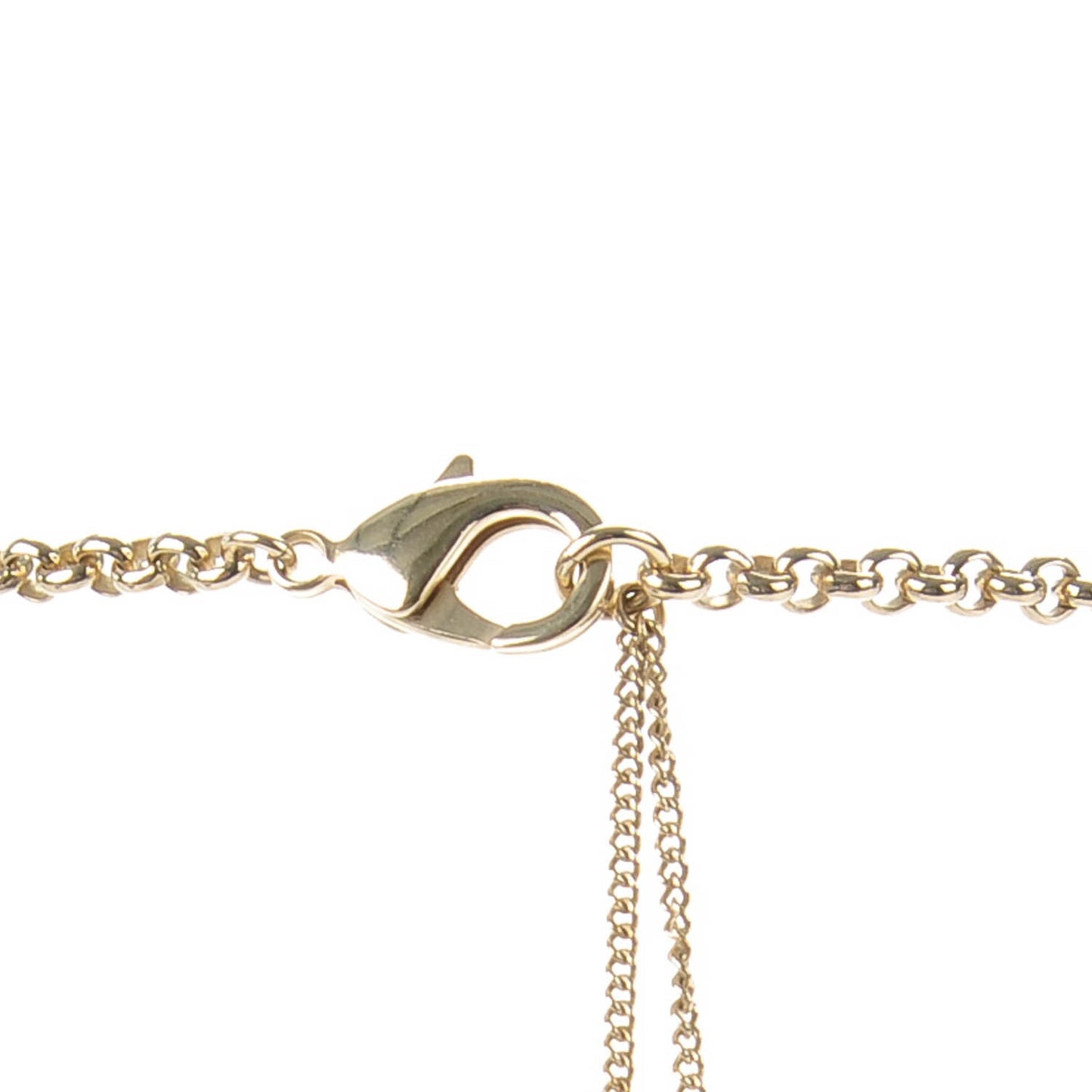 Pearl Beaded Enamel Coco Charm Long Necklace Gold