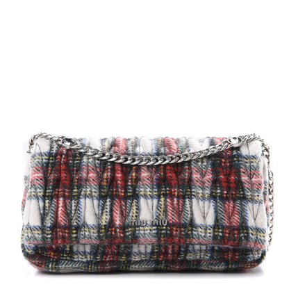 Miu Miu Tartan Matelasse Small Flap Naturale 1 of 9