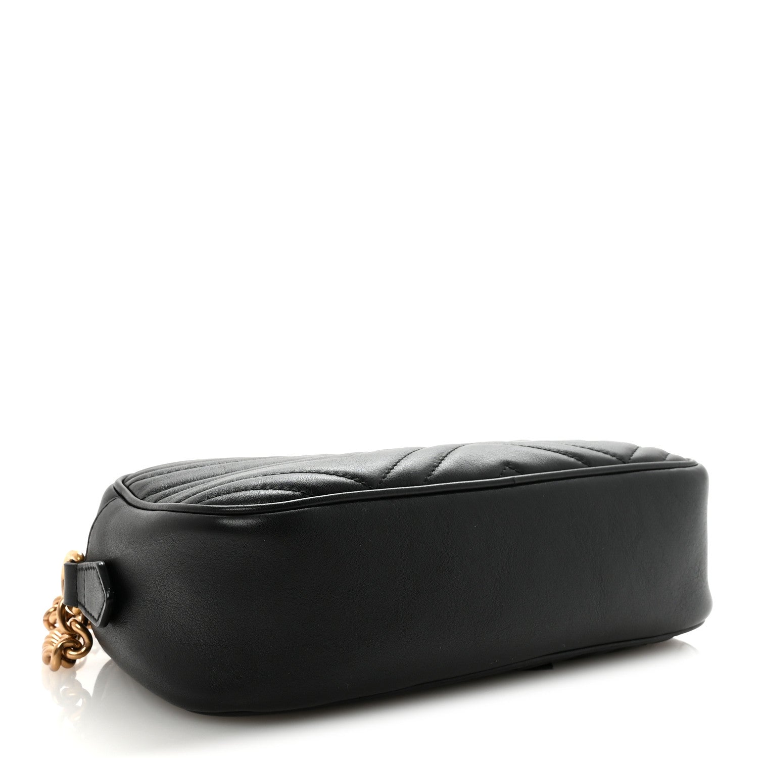 Gucci Calfskin Matelasse Small GG Marmont Chain Shoulder Bag Black 4 of 10