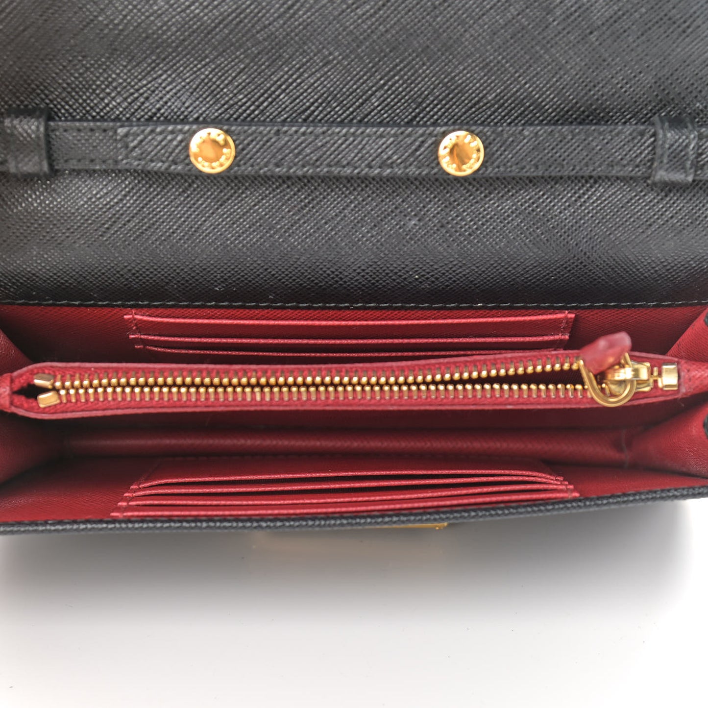 Saffiano Bandoliera Flip Lock Chain Crossbody Bag Black