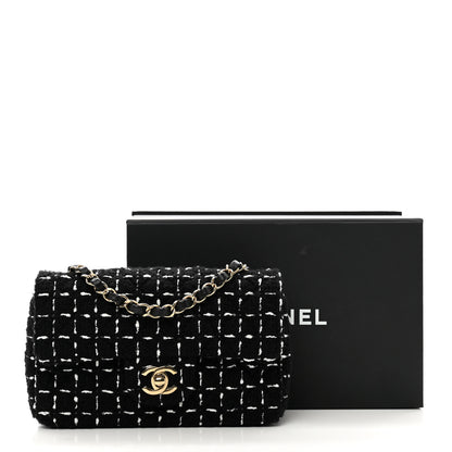 Chanel Wool Tweed Quilted Mini Rectangular Flap Black White 11 of 11