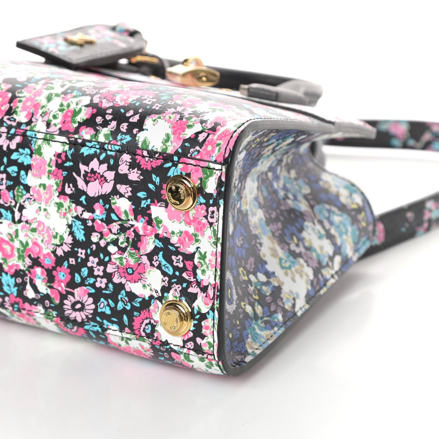 Louis Vuitton Calfskin Floral Print Mini City Steamer Black 9 of 9