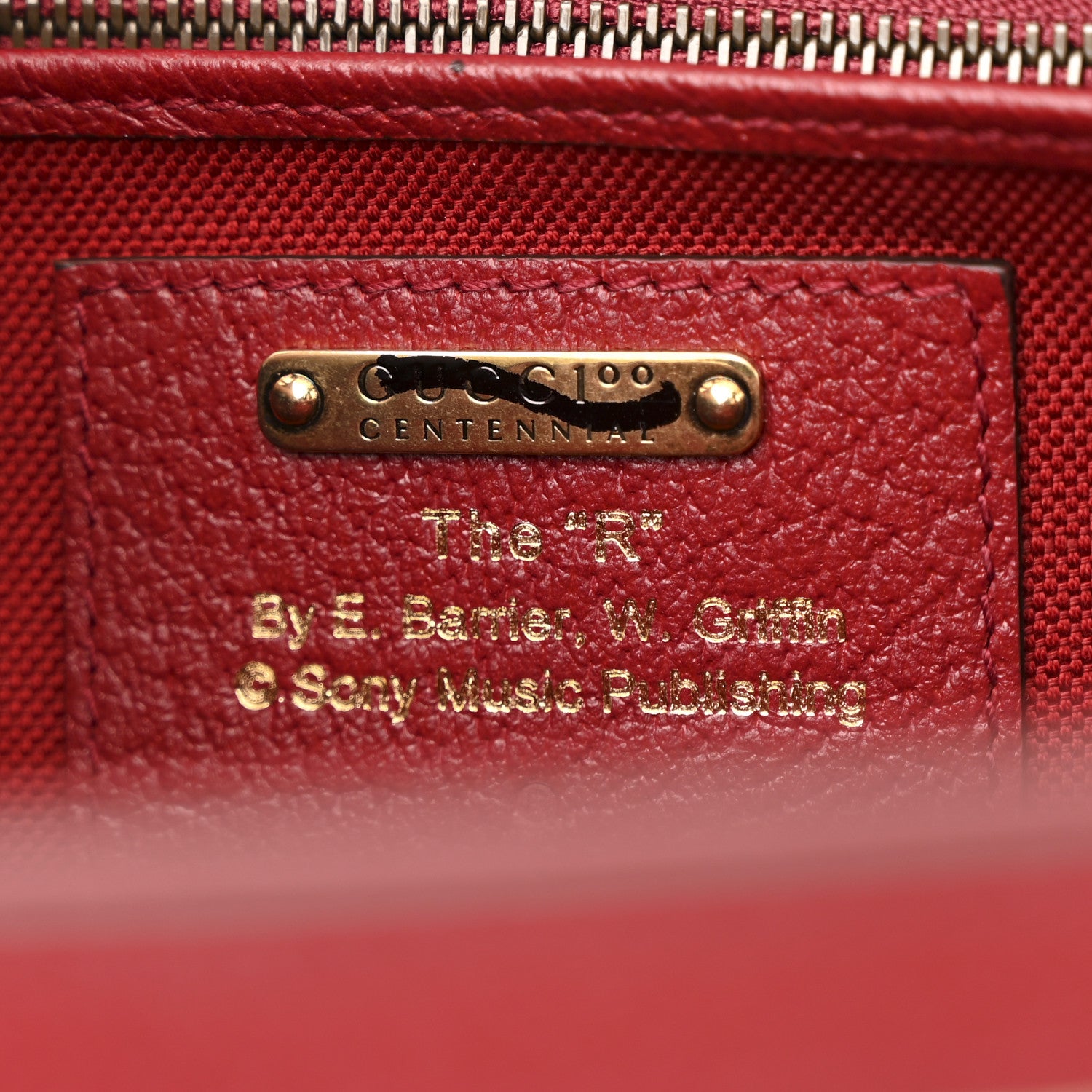Gucci Canvas Calfskin 100 Centennial Music Medium Bamboo 1947 Top Handle Bag Ivory Red 6 of 12