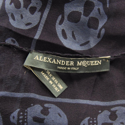 Alexander McQueen Silk Chiffon Skull Scarf Blue 4 of 5