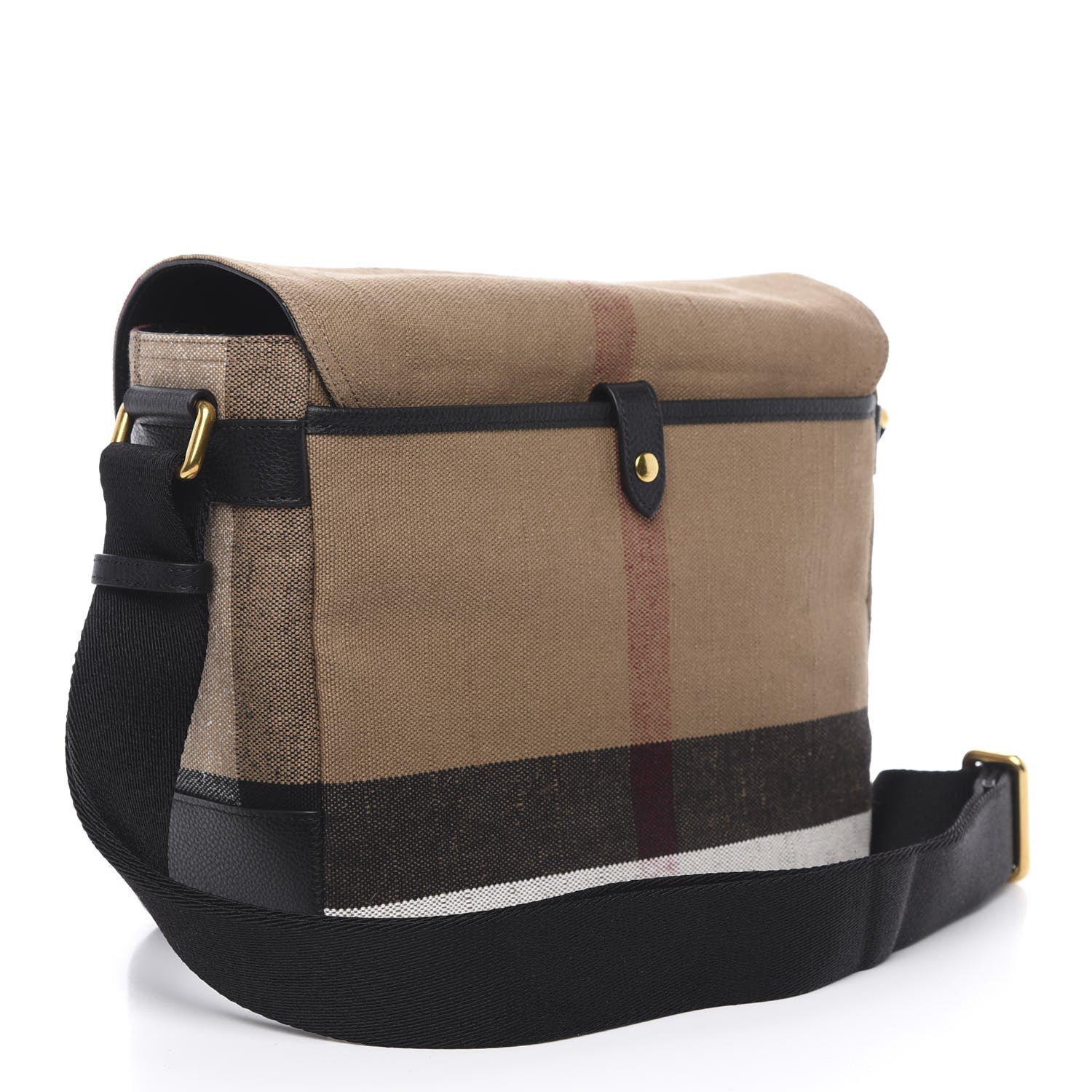 Burberry Canvas Mega Check Large Baildon Messenger Bag Black 6 of 8