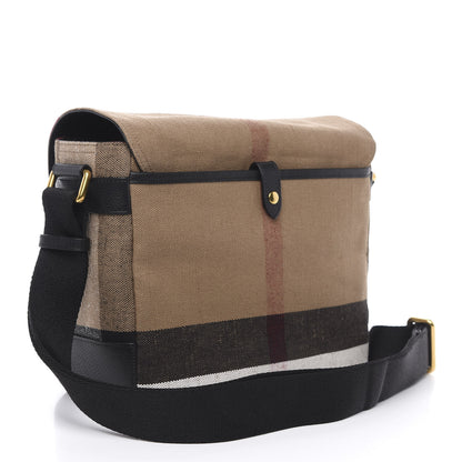 Burberry Canvas Mega Check Large Baildon Messenger Bag Black 6 of 8