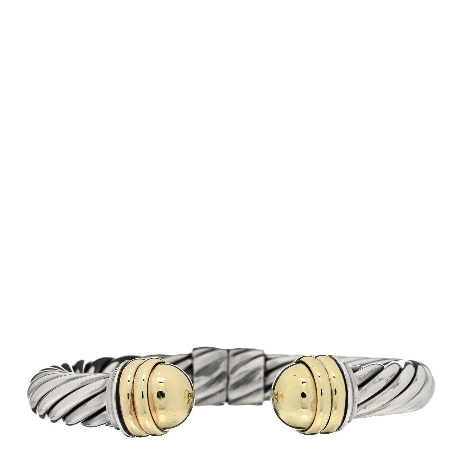 David Yurman Sterling Silver 14K Yellow Gold 10mm Cable Classics Bracelet 1 of 3