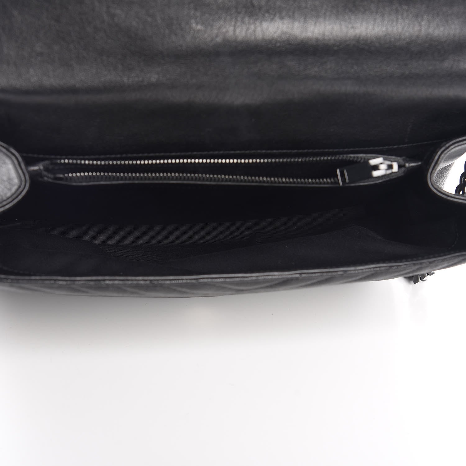 Saint Laurent Sheepskin Matelasse Chevron Monogram Large College Satchel Black 6 of 10