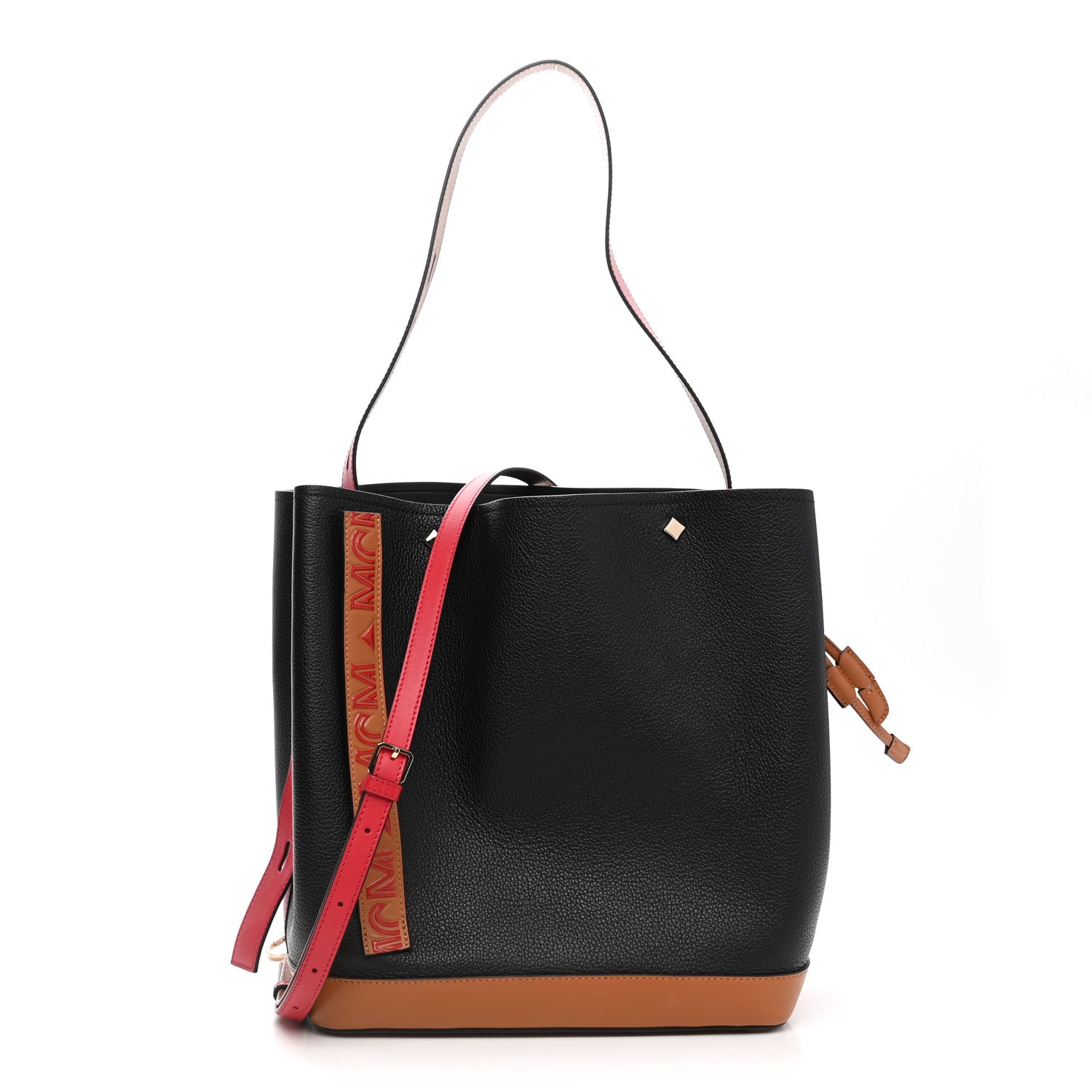 MCM Goatskin Medium Milano Drawstring Bag Black 1 of 10