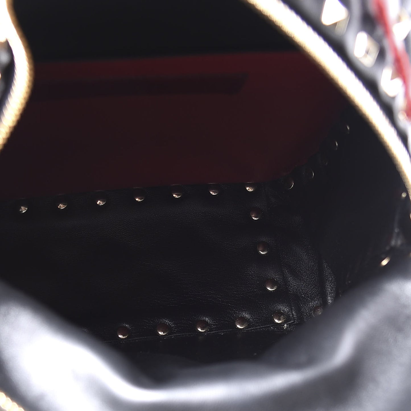 Lambskin VLTN Print Quilted Mini Rockstud Spike Backpack Black