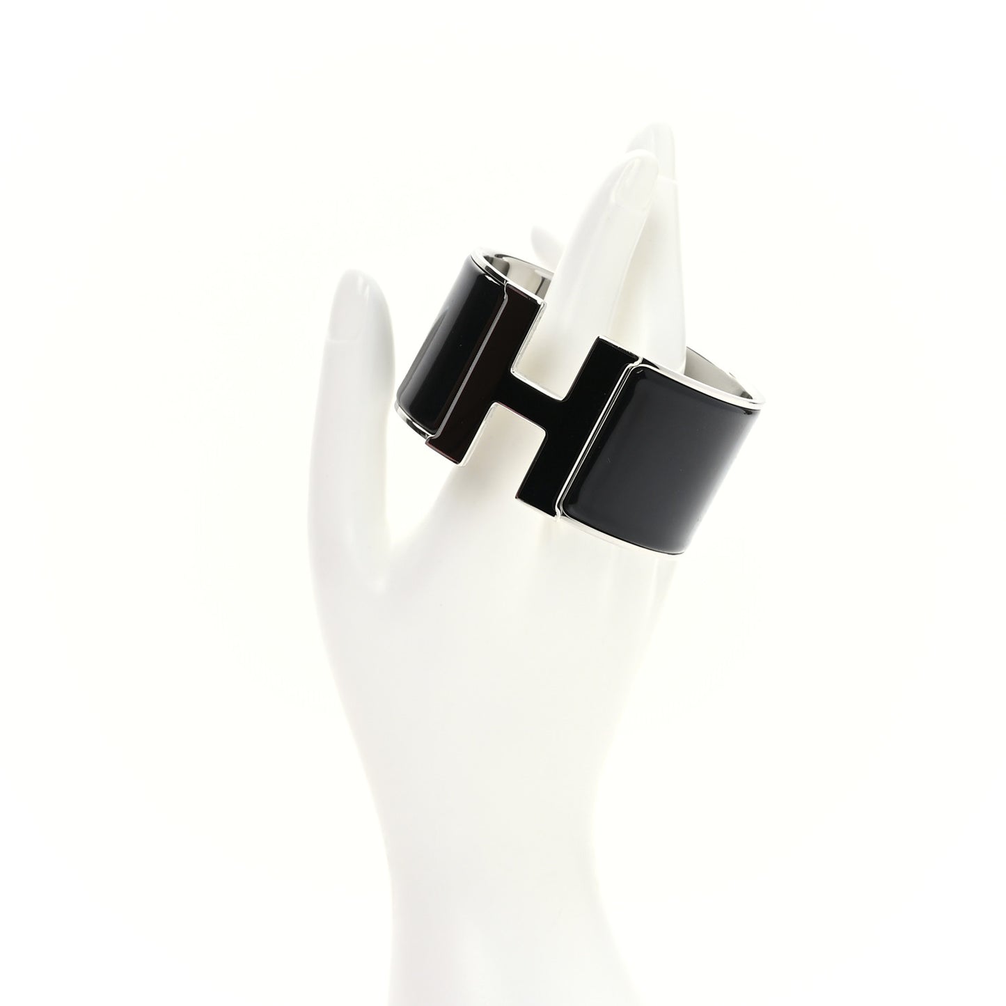 Enamel Extra Wide Clic Clac H Bracelet PM Black