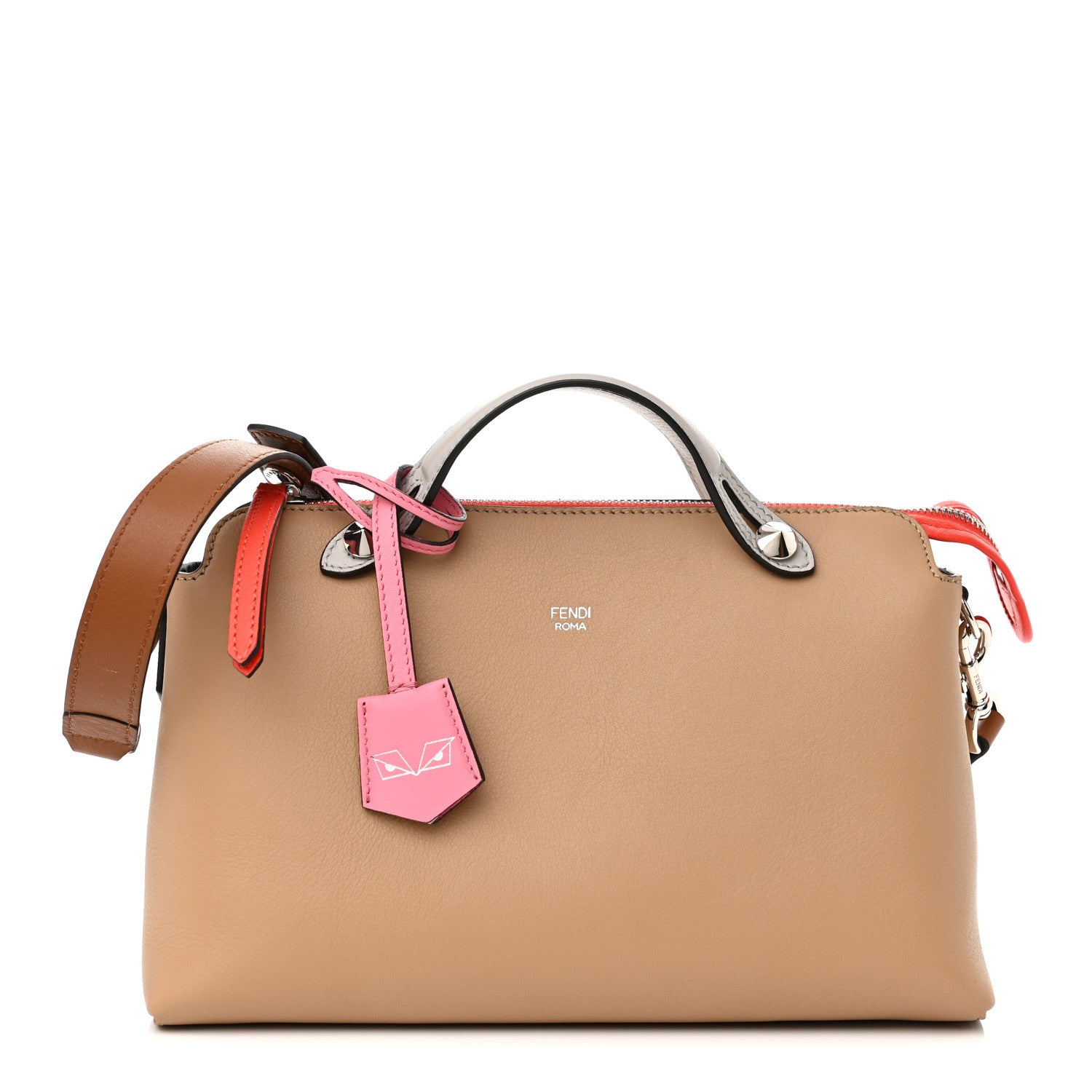 Fendi Vitello Dolce 5 Color Medium By The Way Boston Bag Cuoio Multicolor 1 of 13