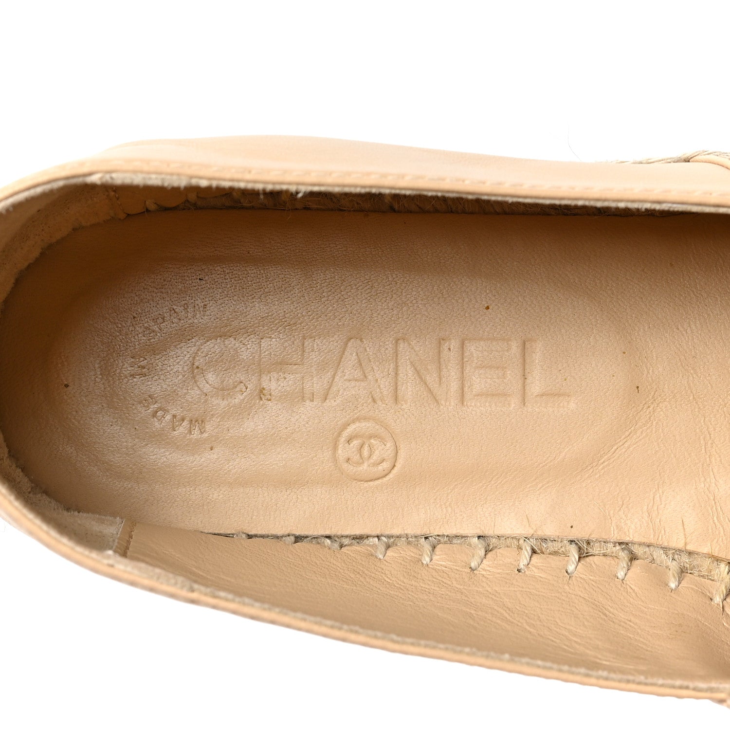 Chanel Lambskin CC Espadrilles 36 Beige Black 8 of 9