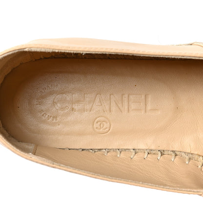Chanel Lambskin CC Espadrilles 36 Beige Black 8 of 9