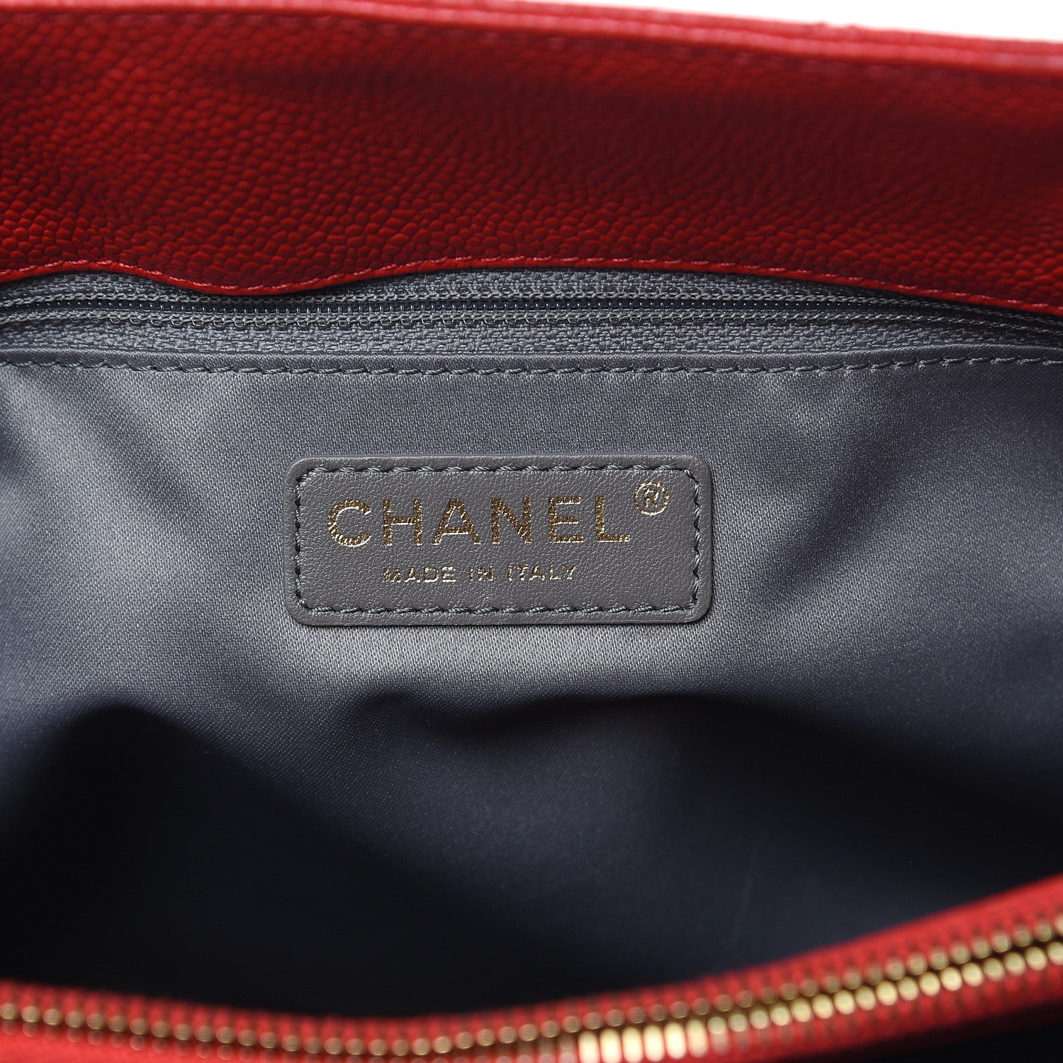 Chanel Caviar Quilted Grand Shopping Tote GST Red 6 of 19