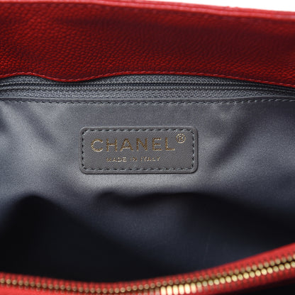 Chanel Caviar Quilted Grand Shopping Tote GST Red 6 of 19