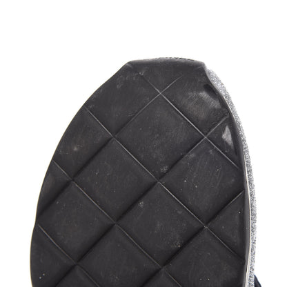 Chanel Glitter Stretch Fabric CC Sneakers 36 Black Silver 8 of 11