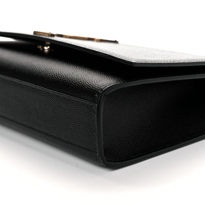 Saint Laurent Grain De Poudre Medium Classic Monogram Kate Satchel Black 8 of 8