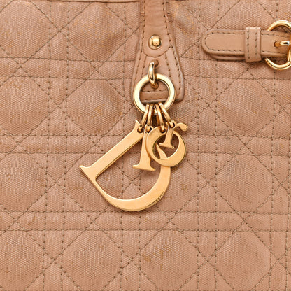 Christian Dior Coated Canvas Cannage Medium Panarea Tote Beige 8 of 19