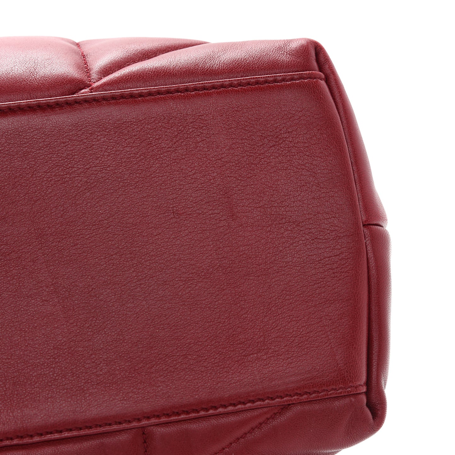 Lambskin Quilted Medium Loulou Puffer Monogram Chain Satchel Opyum Red