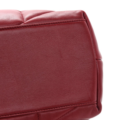 Saint Laurent Lambskin Quilted Medium Loulou Puffer Monogram Chain Satchel Opyum Red 10 of 11