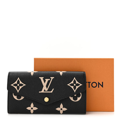 Louis Vuitton Monogram Empreinte Giant Sarah Wallet Black Beige 7 of 7