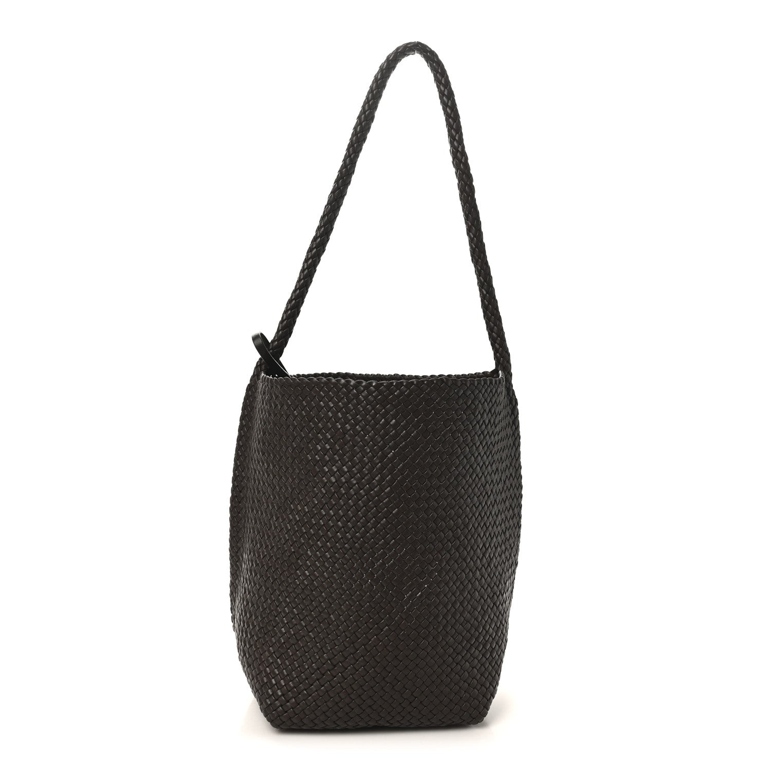 The Row Woven Calfskin Medium N/S Tote Bag Dark Brown 1 of 10