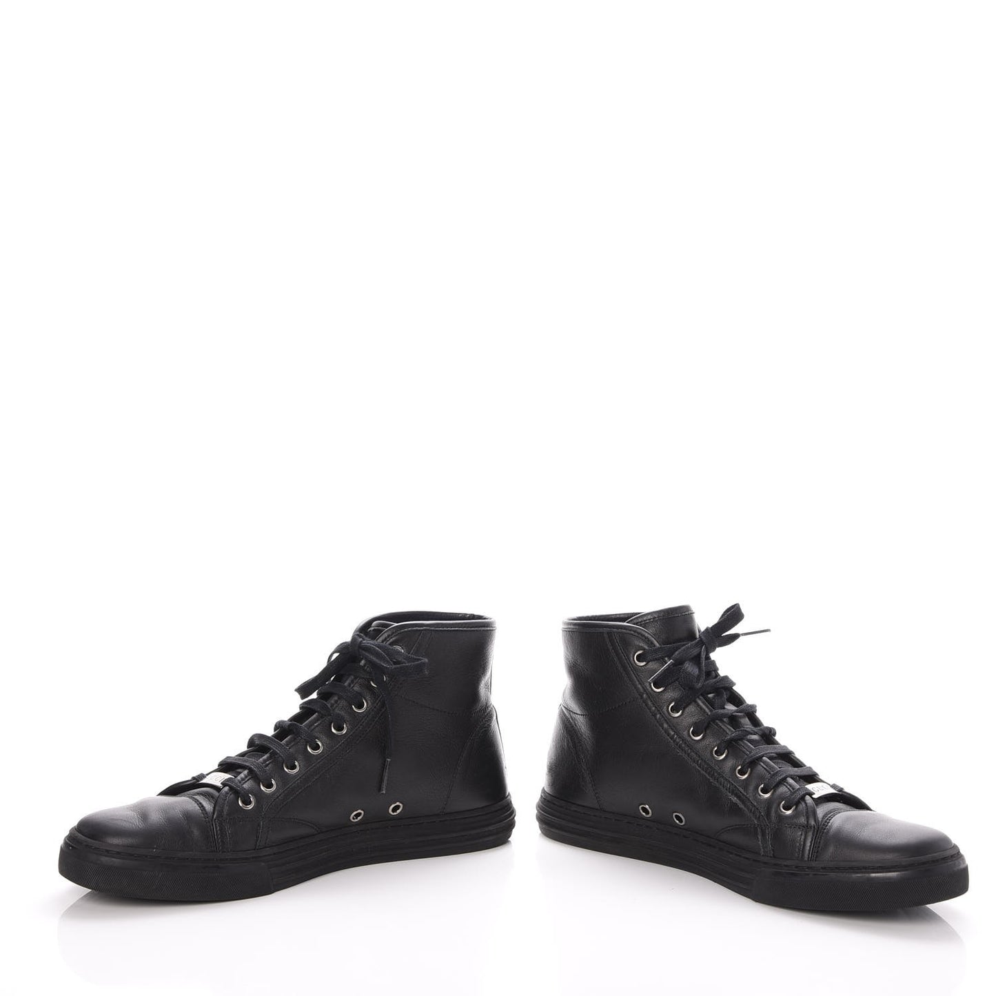 Mens Calfskin Miro Soft High Top Sneakers 8 Black