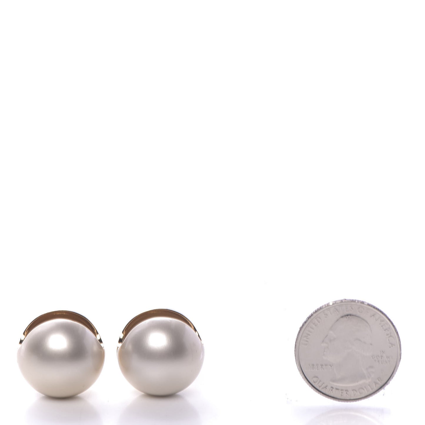 Metal Pearl Planete LV Earrings Gold
