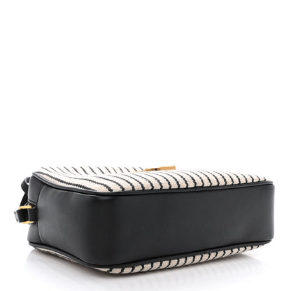 Saint Laurent Canvas Calfskin Monogram Lou Camera Bag Black Grey Cream 4 of 10