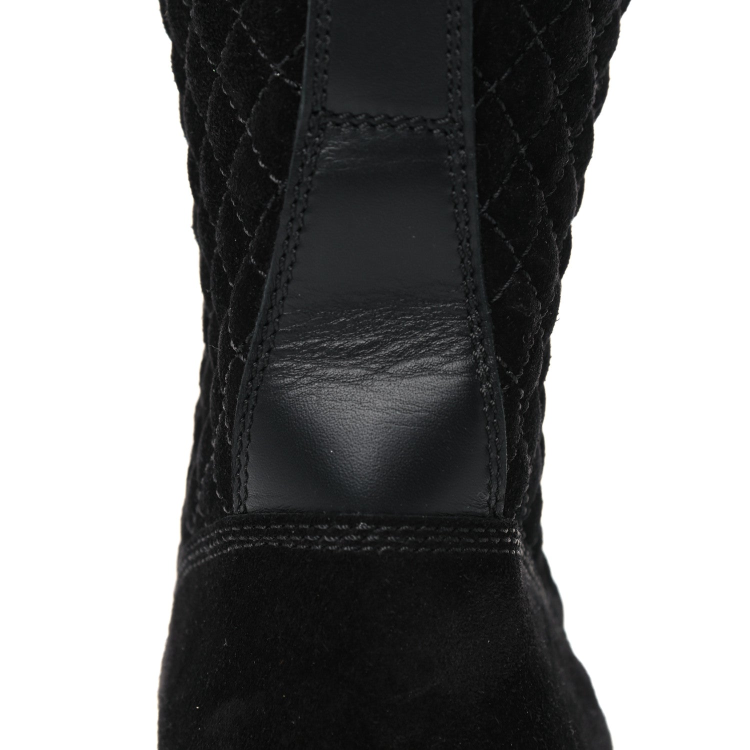 Chanel Suede Quilted CC Lace Up Combat Boots 41 Black 11 of 11