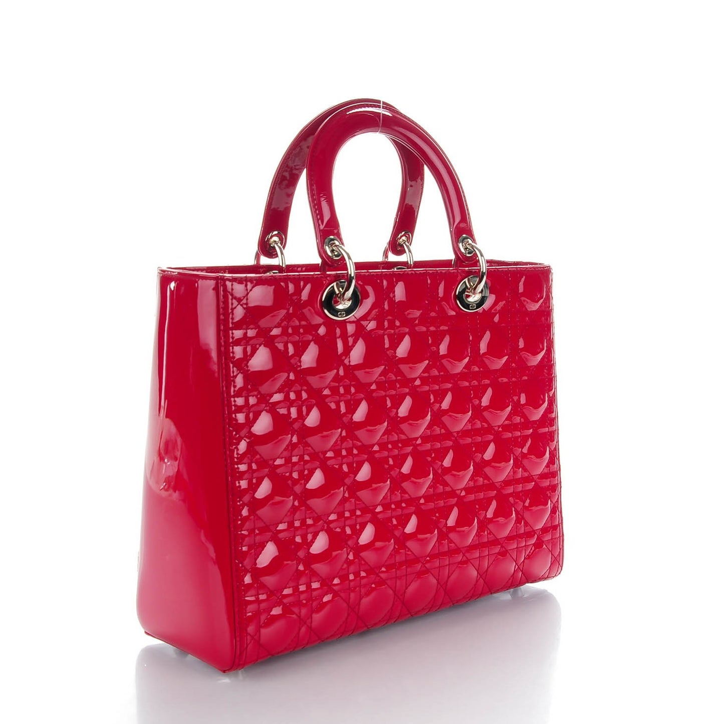 Patent Cannage Large Lady Dior Red