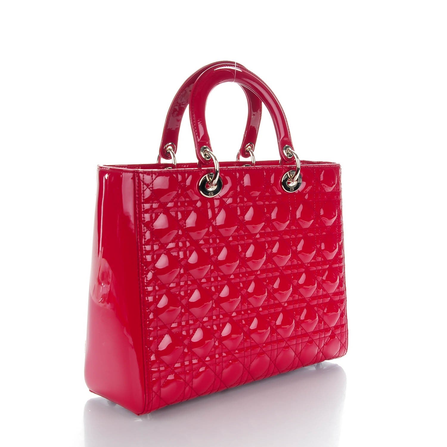 Christian Dior Patent Cannage Large Lady Dior Red 3 of 7